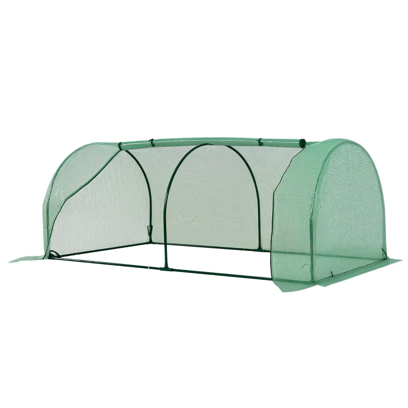 Outsunny Serre de jardin mini serre serre à tomates 2 x 1 x 0,8 m porte zippée bâche PE acier vert