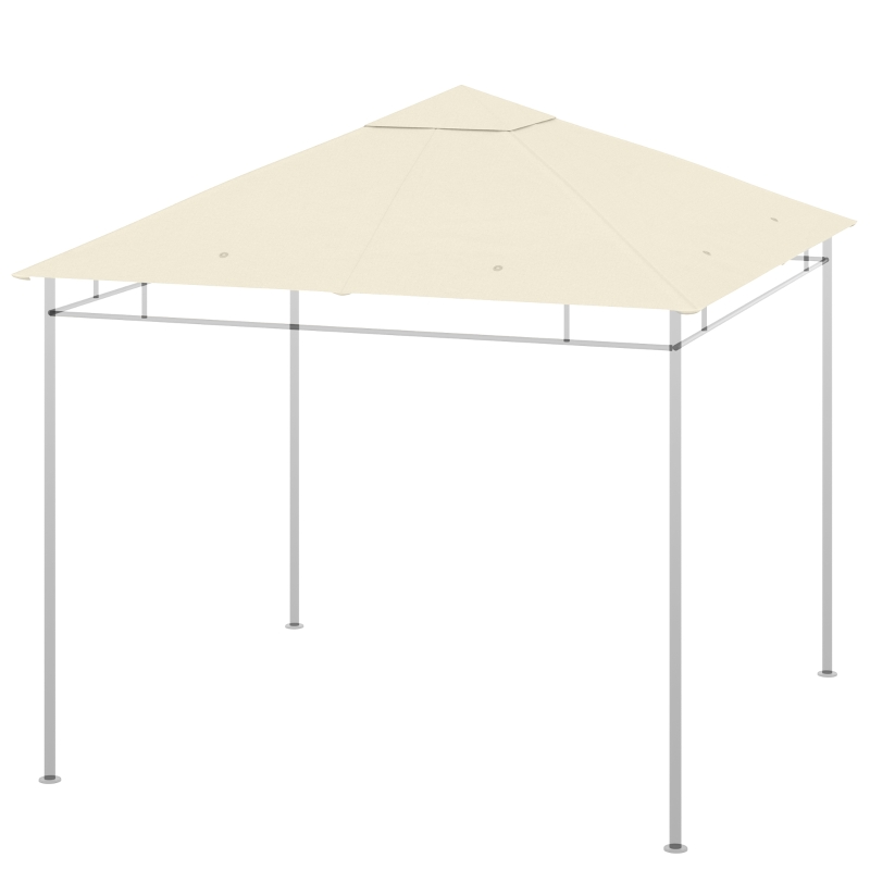 Outsunny Toldo de Substituição para Gazebo Tenda Telhado de Poliéster 180 g/㎡ 3x3 m Creme