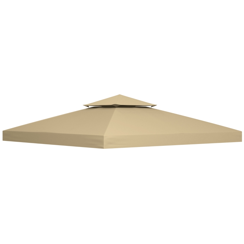 Outsunny Cobertura de Substituição para Jardim Gazebo Lona de Reposição para Gazebo Tenda 3x3 m Bege