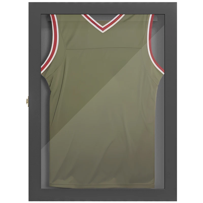 HOMCOM Frame boxe Frame Moldura para Camiseta com Porta de Acrílico e Revestimento Interno de Feltro 71x6,5x89 cm Preto