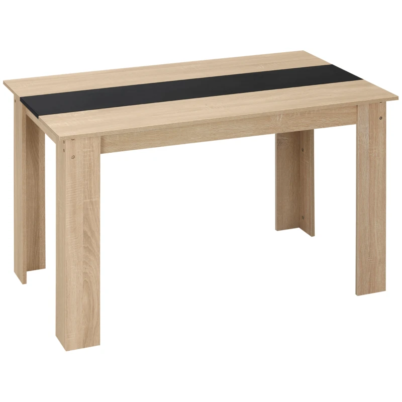 HOMCOM Mesa de Jantar Mesa de Cozinha estilo Moderno com Amplo Tampo para 4-6 Pessoas em Madeira 120x69x75 cm