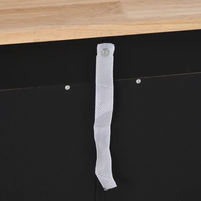 HOMCOM Móvel de Armazenamento Buffet Sala com Armários 2 Gavetas e Prateleiras Ajustáveis 68x40,3x85 cm Preto e Madeira Natural