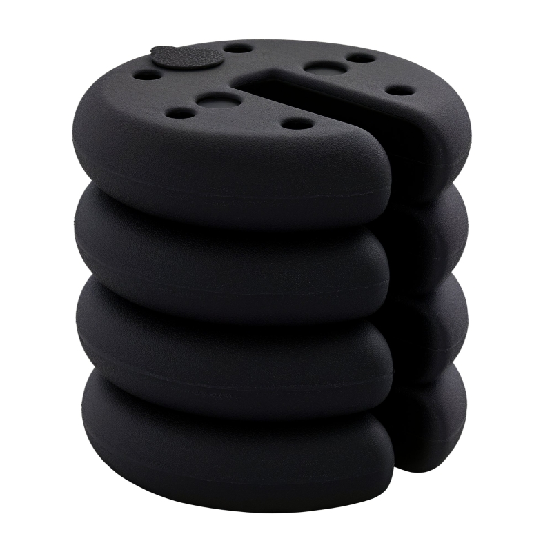 Poids De Lestage Tonnelle Outsunny - Lot De 4, 2.2kg Chacun, Ø20cm, Pour Tubes Carrés 20-30mm