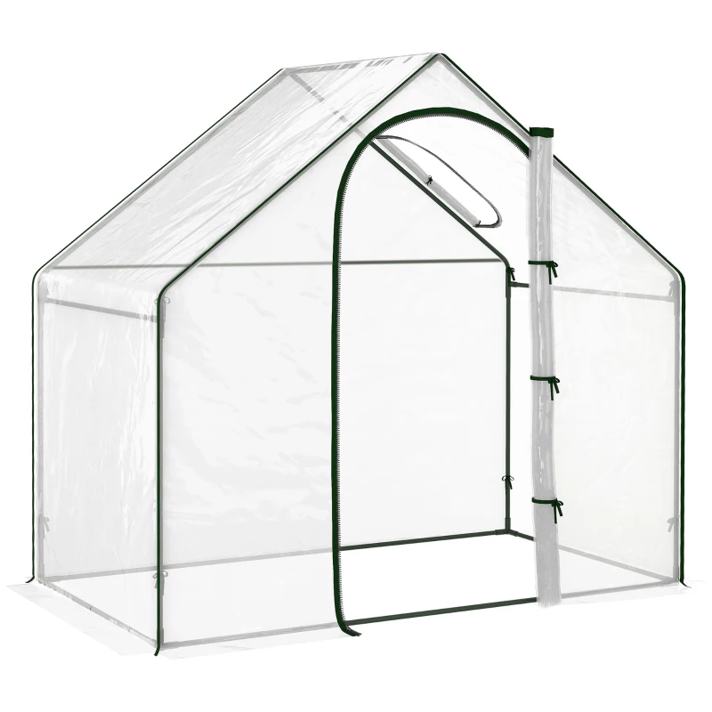 Outsunny Estufa de Jardim Varanda Terraço Estufa para Tomates 1,8x1x1,68 m Aço Plástico Impermeável Transparente Verde