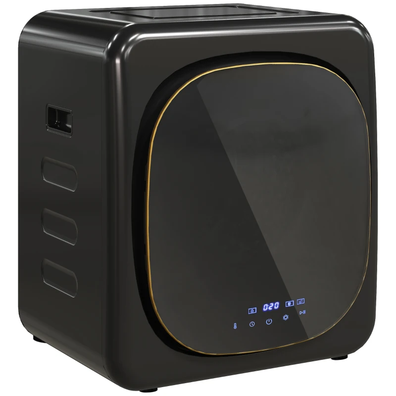 HOMCOM Secador de Roupa com desinfecção UV estilo Compacto Capacidade de 4 Kg Aço Inoxidável Preto
