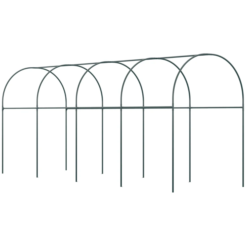 Outsunny Estufa de Jardim Estufa de Tomates 4x1,20x1,70 m 5 Arcos de Aço Cobertura em PE