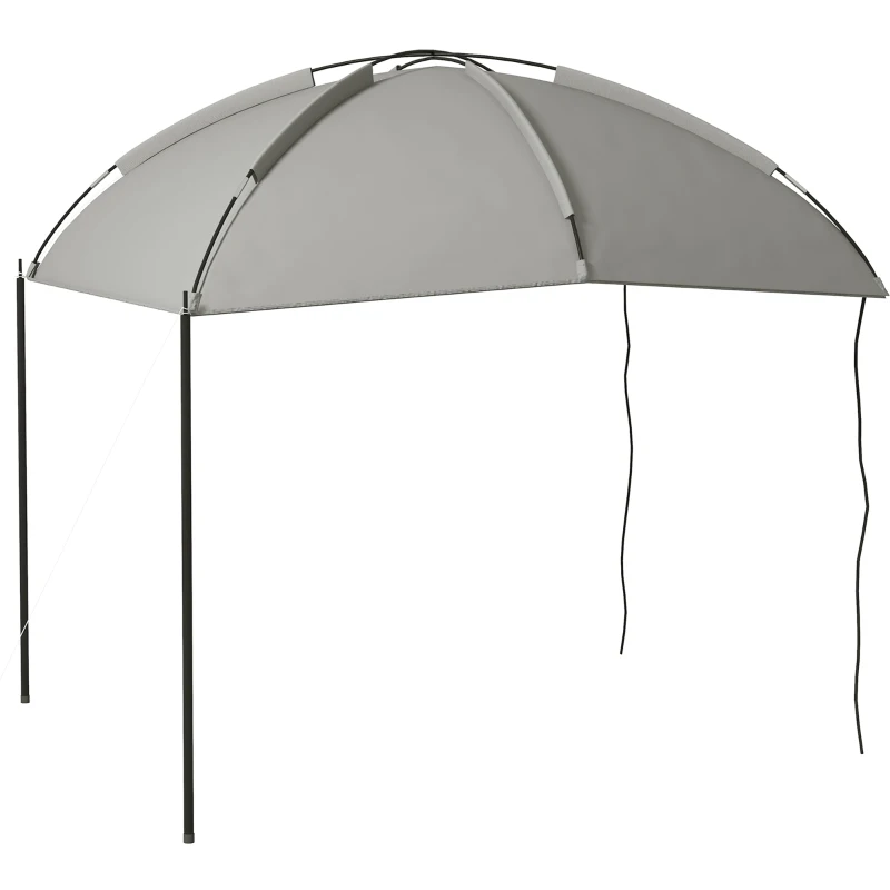 Outsunny Abrigo Solar Tenda Gazebo Toldo Ajustável em Cúpula Aço de Alta densidade 190T Saco de Transporte Incluído Cinza