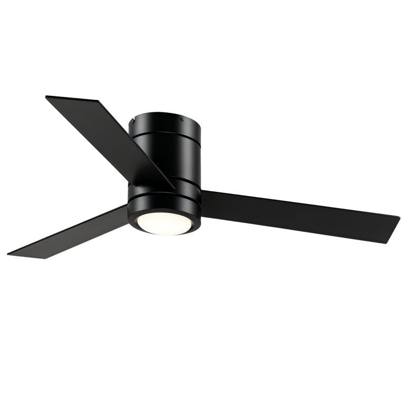HOMCOM Ventilateur de plafond 2 en 1 avec lumière LED 3 vitesses silencieux - télécommande - diamètre 112 cm, noir