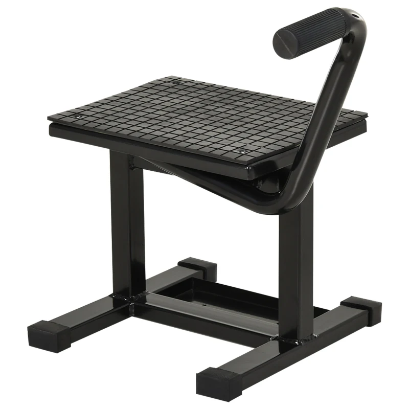 DURHAND HOMCOM Suporte Universal de Moto com Macaco Hidráulico Suporte de Oficina para Elevador de Motociclos Moto Todo Terreno Preto