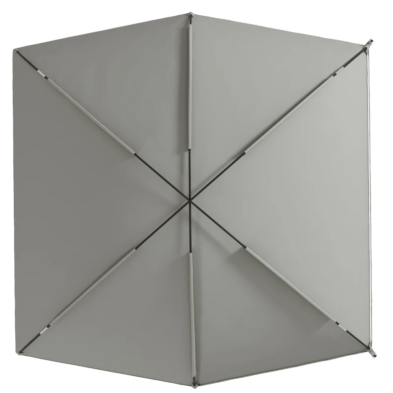 Outsunny Abrigo Solar Tenda Gazebo Toldo Ajustável em Cúpula Aço de Alta densidade 190T Saco de Transporte Incluído Cinza