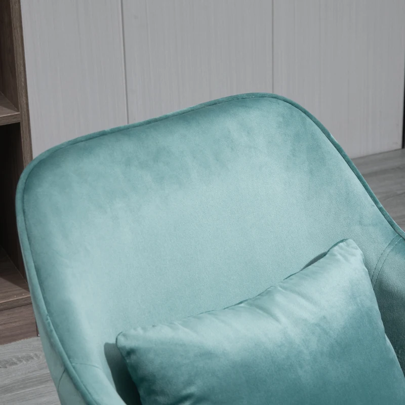 Vinsetto Cadeira de Escritório de Massagem em Veludo com Função de Vibração 55x65x86 cm Verde