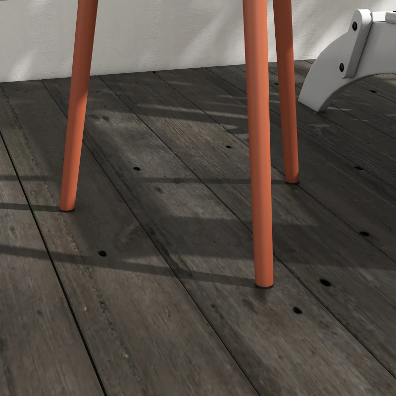 Outsunny Mesa de Jardim Redonda Mesa de Apoio Exterior com Borda Arredondada em Aço Ø40x50 cm Vermelho