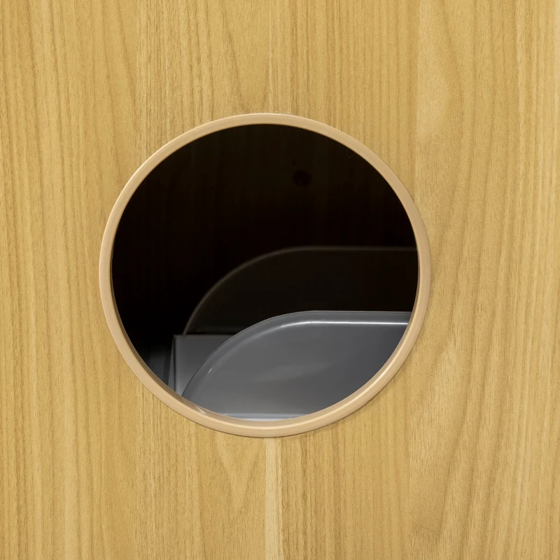 Pawhut Casa de Banho para Gato Móvel Caixa de Areia para Gato 3 Níveis Compartimento Fechado Por Uma Porta 1 Almofada 60x45x103 cm