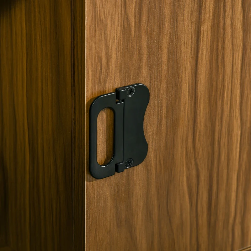 HOMCOM Biblioteca Estante Móvel de Armazenamento com 4 Níveis e 1 Porta para Sala Escritório Quarto 76,5x30x150 cm
