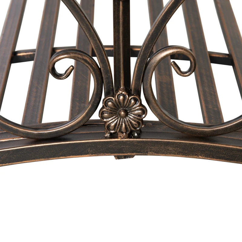 Outsunny Ponte de Jardim Vintage com Elementos Florais em Metal 99x68x53 cm Preto