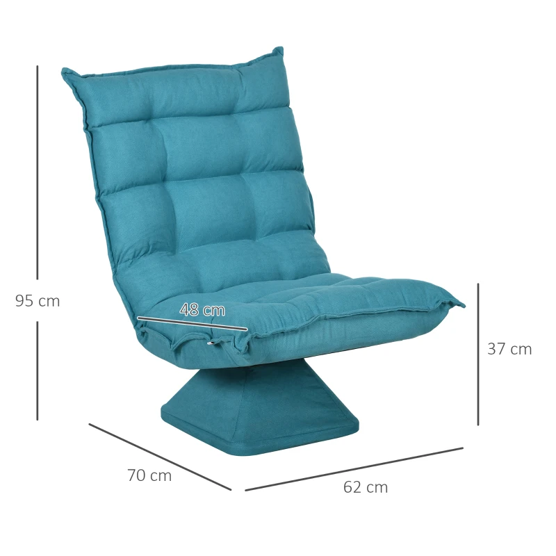 HOMCOM Sofá de Chão Preguiçoso Sofá Relaxante Sofá de Lounge estilo Acolchoado Inclinação de Encosto Ajustável Giratório a 360°