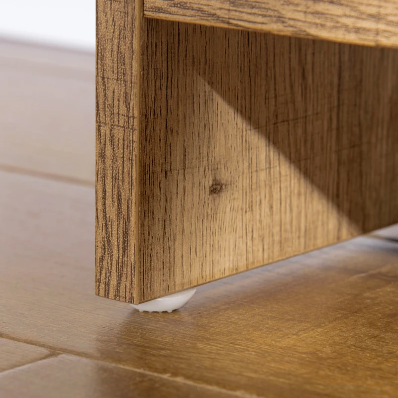 HOMCOM Móvel TV Banco TV 110 cm estilo Industrial 2 Armários 2 Prateleiras 2 Passa Fios Aspecto de Madeira Portas de Metal Preto