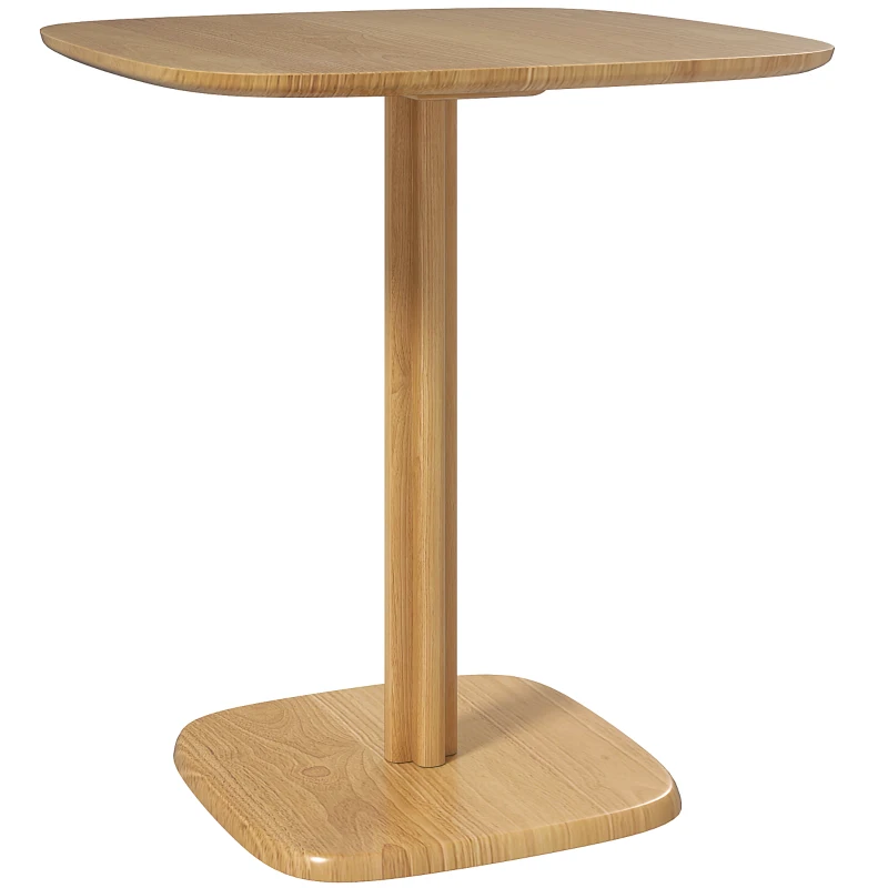 HOMCOM Mesa de Jantar para 4 Pessoas Mesa de Cozinha Estilo Moderno com Tampo Aspecto Madeira 70x70 cm Madeira Natural
