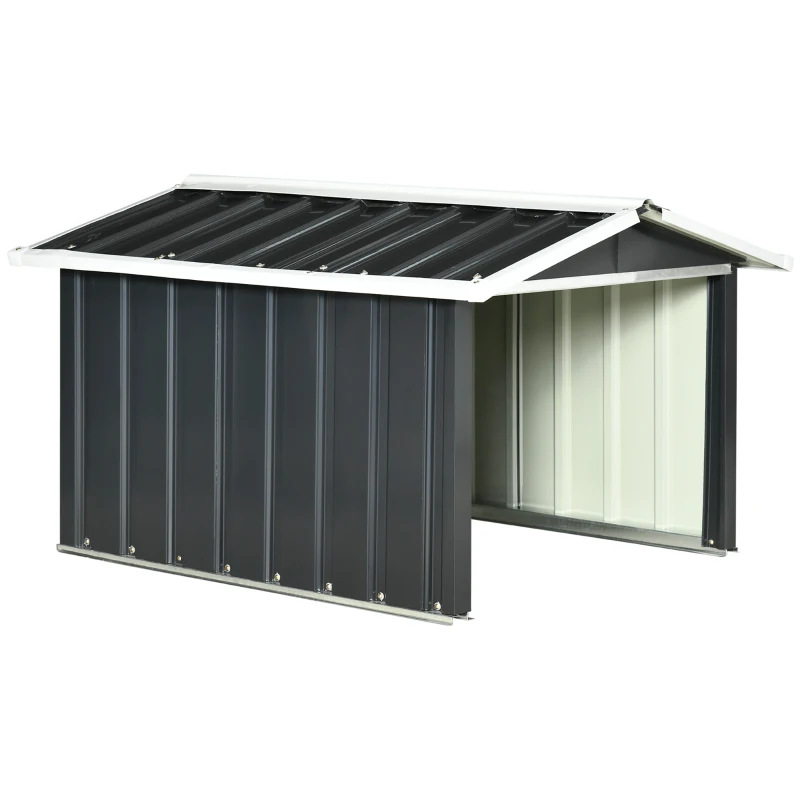 Outsunny Barracão de Jardim para Robô Corta-relva Garagem Corta-relva Chapa de Aço Cinza