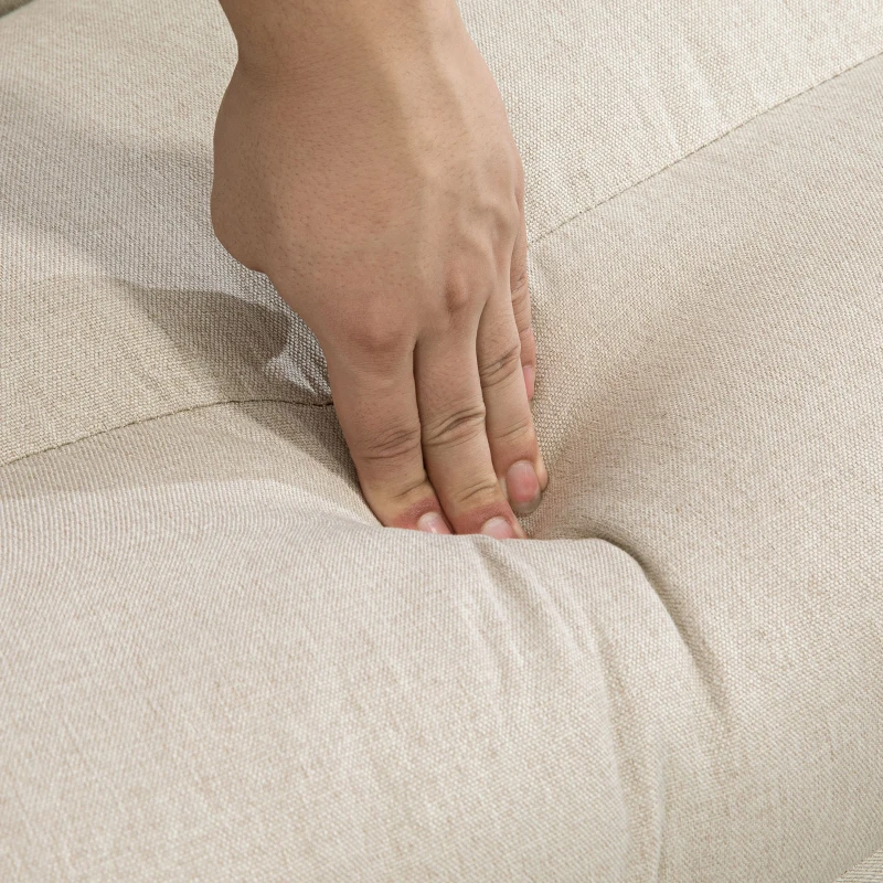 HOMCOM Sofá de Chão Sofá Preguiçoso Sofá Conversível em Cama Inclinável 90°-180° Tecido 70x72x56 cm Bege
