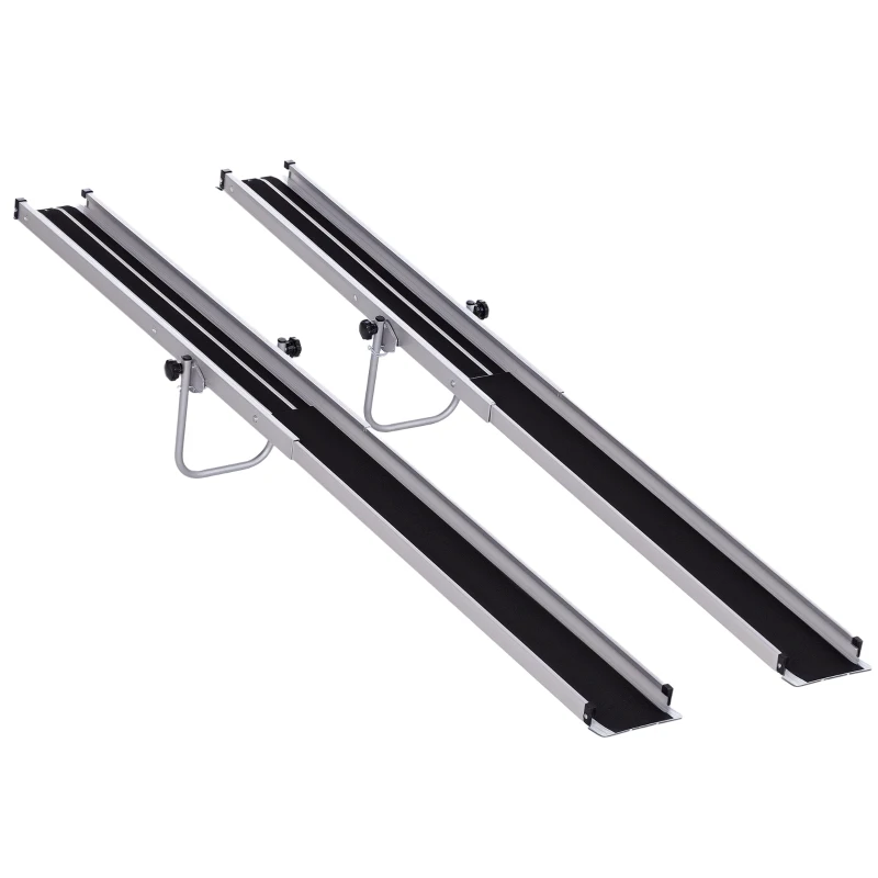 HOMCOM Set of Two 244cm Three-Level Aluminium Wheelchair Ramps