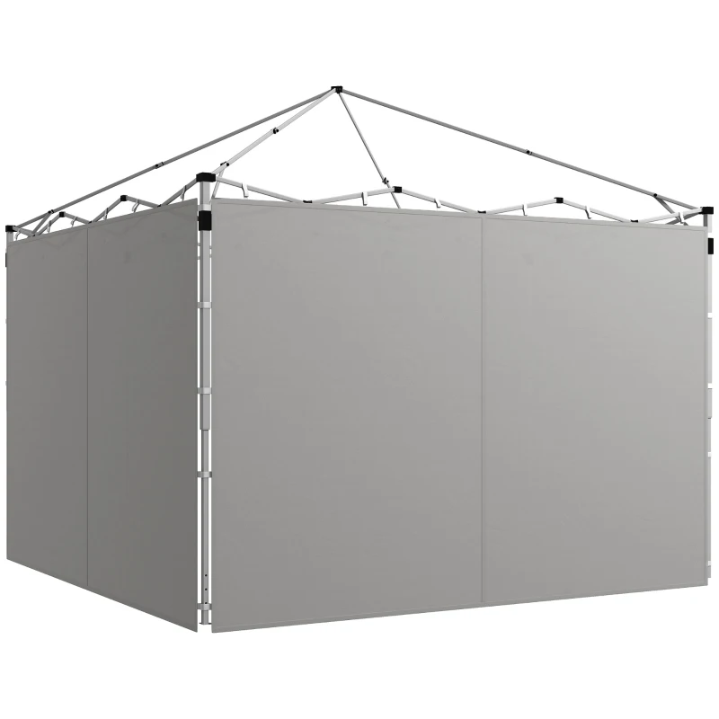 Outsunny Painéis Laterais para Gazebo para 3x3M ou 3x6M Pop Up Gazebo 2 Conjuntos de Painéis Laterais de Substituição Cinza