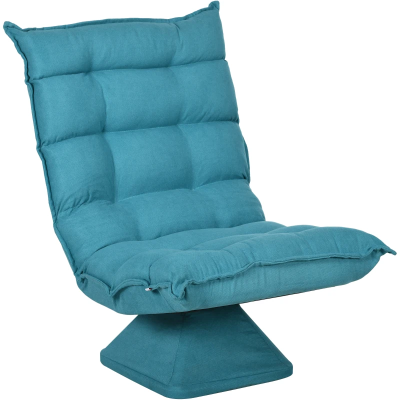 HOMCOM Sofá de Chão Preguiçoso Sofá Relaxante Sofá de Lounge estilo Acolchoado Inclinação de Encosto Ajustável Giratório a 360°