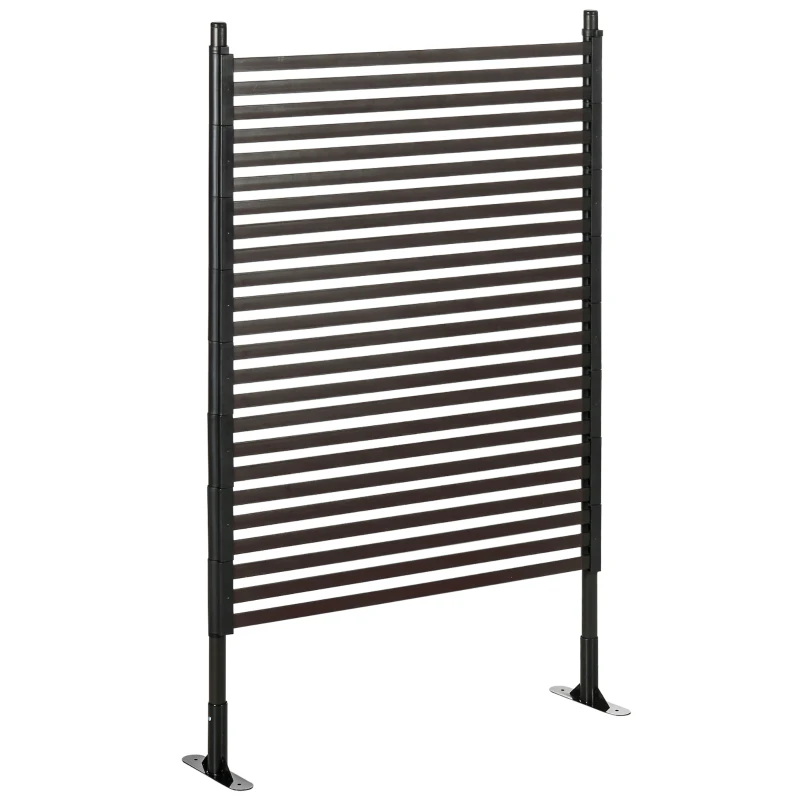 Outsunny Cerca de Metal Expansível em Aço Marrom 93x22x150 cm