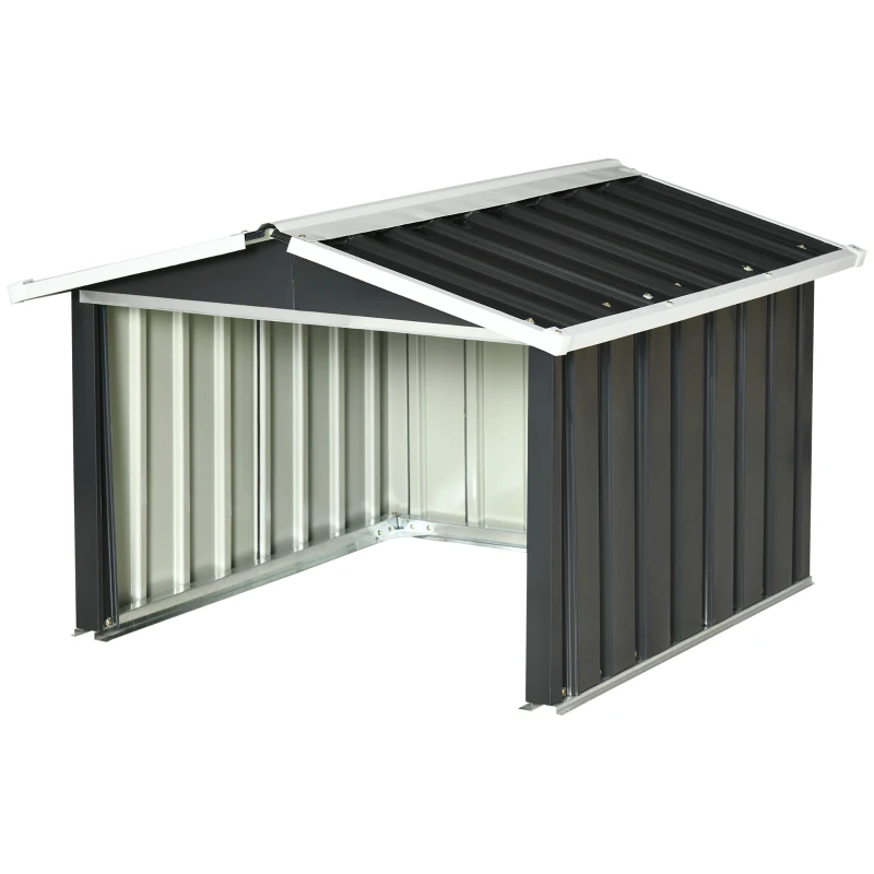 Outsunny Barracão de Jardim para Robô Corta-relva Garagem Corta-relva Chapa de Aço Cinza