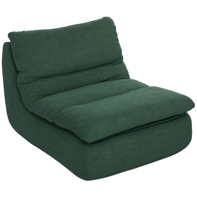 HOMCOM Poltrona Preguiçosa de Chão em Espuma Monobloco de Ultra Alta densidade Capacidade 200 Kg 82x103x75 cm Verde