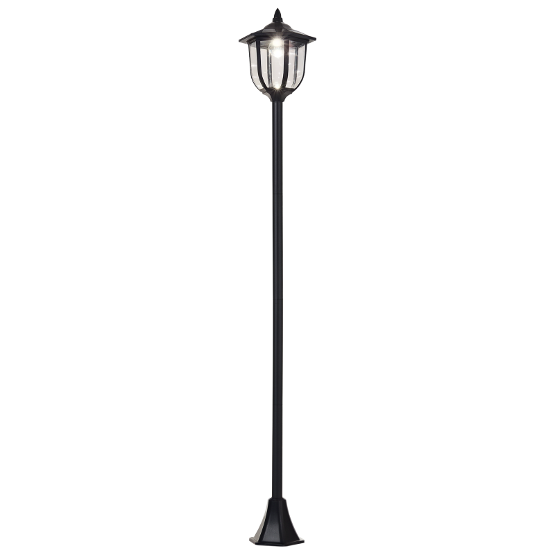 Outsunny Lampione da Esterni con 6 Luci Led e Pannelli Solari Impermeabile Accensione Automatica Durata 6 Ore Altezza 177cm