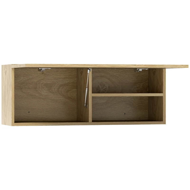 HOMCOM Móvel de Banheiro Pendente com Porta de Correr e Prateleiras 80x25x30 cm Madeira Natural