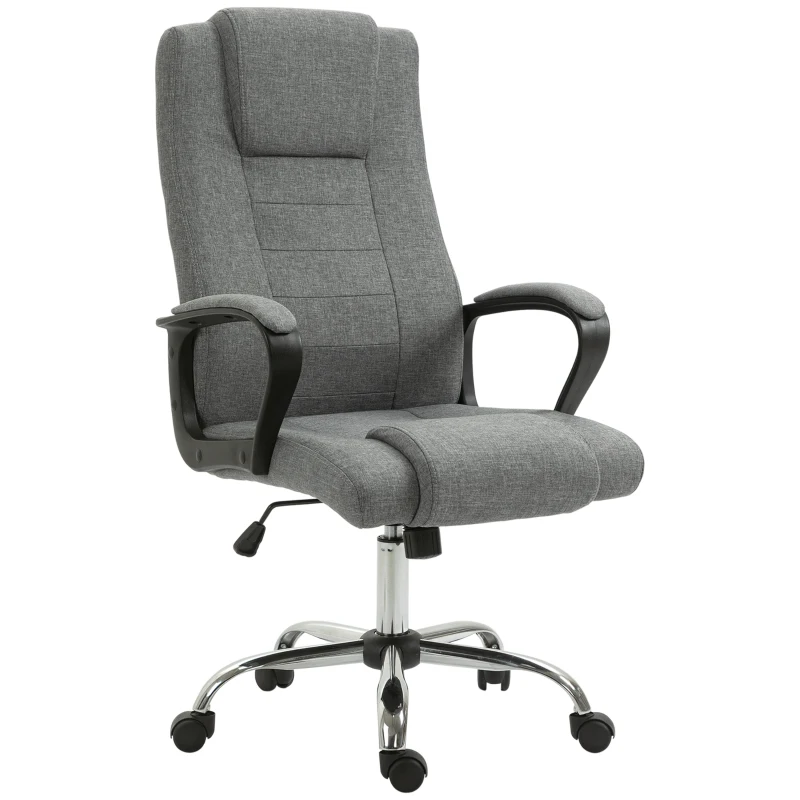 Vinsetto Cadeira de Escritório Presidencial Ergonômica Reclinável e Acolchoada com Altura e Inclinação Ajustáveis 62x76x110-119 cm