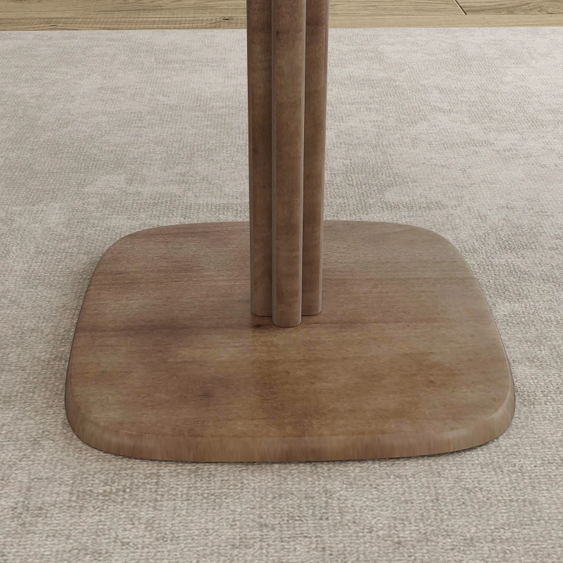 HOMCOM Mesa de Jantar para 4 Pessoas Mesa de Cozinha Quadrada Estilo Moderno com Tampo de Madeira 70x70 cm Marrom