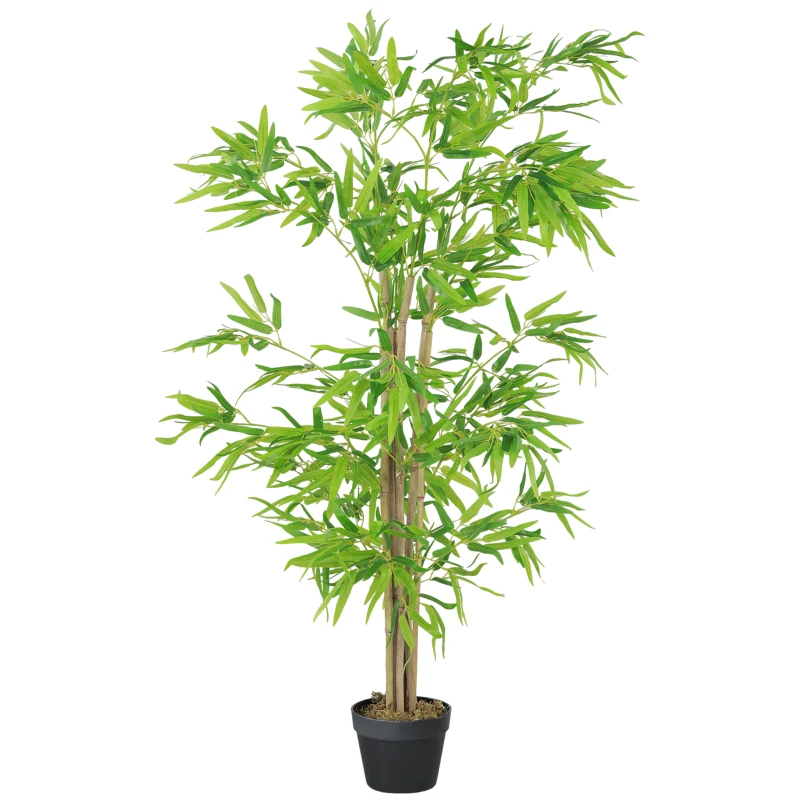 Outsunny Bambu Artificial Planta Artificial decoplant com Vaso Árvore Artificial decoração de Árvore 150 cm