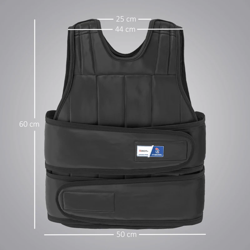 Colete ponderado ajustável - Aosom.pt x FFHandball - colete ponderado 20 Kg máx. pesos removíveis treino musculação exercício
