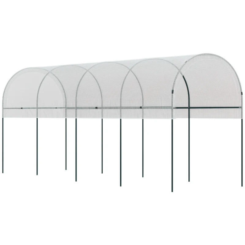 Outsunny Estufa de Jardim Estufa de Tomates 4x1,20x1,70 m 5 Arcos de Aço Cobertura em PE