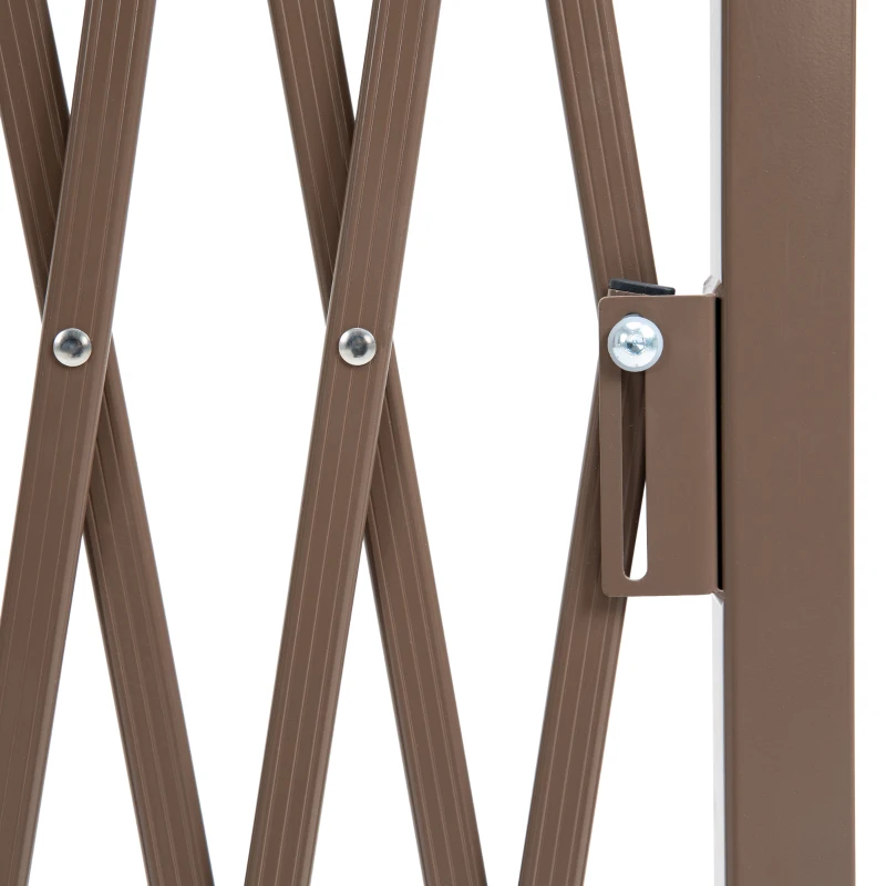 Outsunny Barreira Extensível Retrátil Barreira de Segurança 300x31x104 cm Alumínio Metal Chocolat