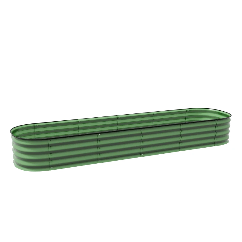 Outsunny Jardineira Elevada Canteiro de Jardim em Aço Modular para Vegetais Plantas Flores 240x62x30 cm