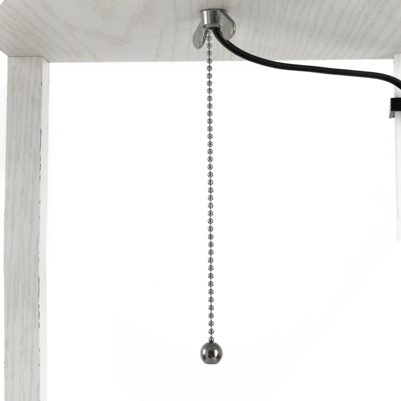 HOMCOM Candeeiro de Pé com Prateleiras 26x26x160 cm 3 Prateleiras 4 Níveis MDF Branco