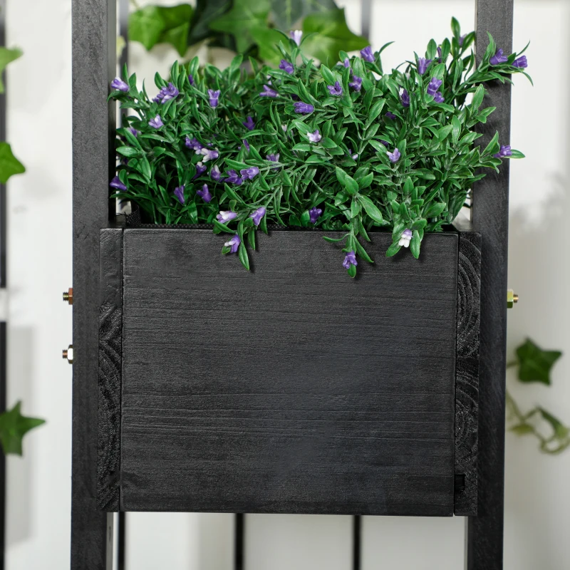 Outsunny Canteiro Elevado com Treliça em Madeira para Plantas Vegetais Flores ou Ervas Aromáticas 90x45x170 cm