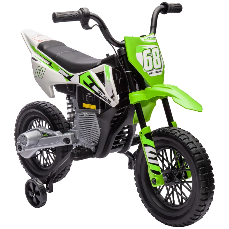 Aiyaplay Moto Elétrica para Criança Moto Cross para Crianças de 3-6 Anos 2 Motores 12V Velocidade Máx. 5 Km/H Verde