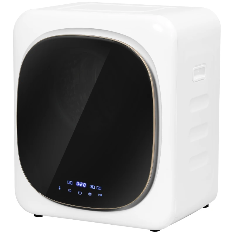 HOMCOM Secador de Roupa com desinfecção UV estilo Compacto Capacidade de 4 Kg Aço Inoxidável Branco