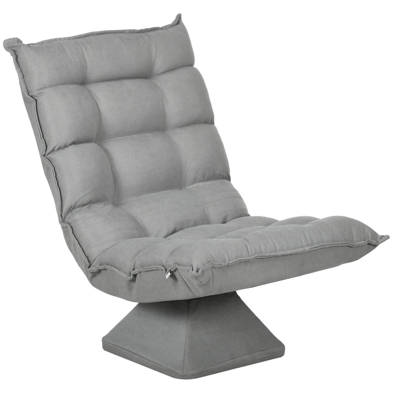 HOMCOM Cadeirão de Chão Preguiçoso Cadeirão de lazer cadeirão Lounge estilo Acolchoado Inclinação Do Encosto Ajustável Giratório 360°
