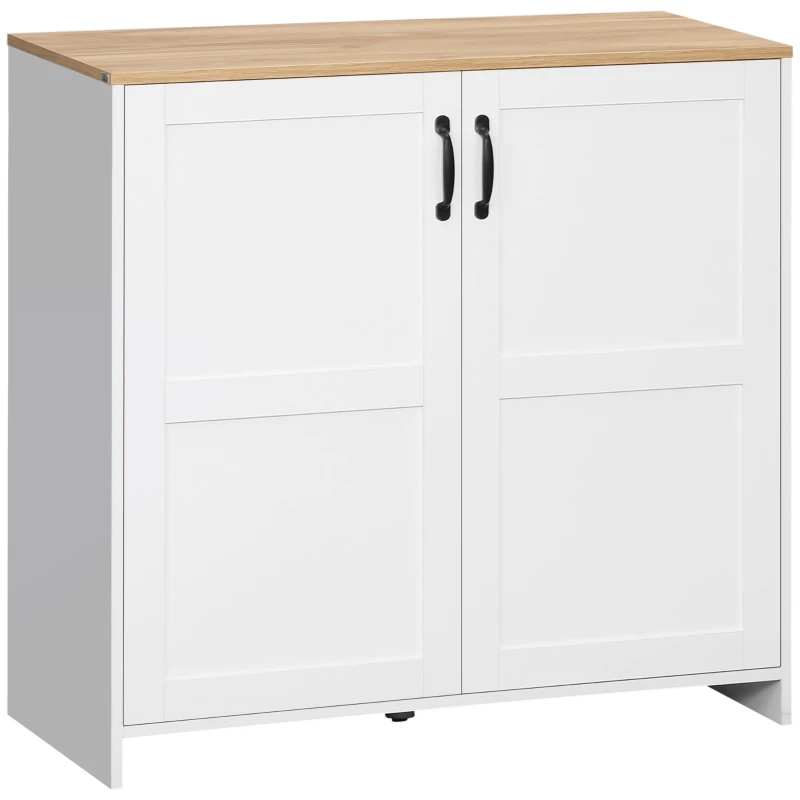HOMCOM Móvel de Armazenamento Buffet Cozinha com 2 Portas e 2 Prateleiras Ajustáveis 90x39,5x88 cm