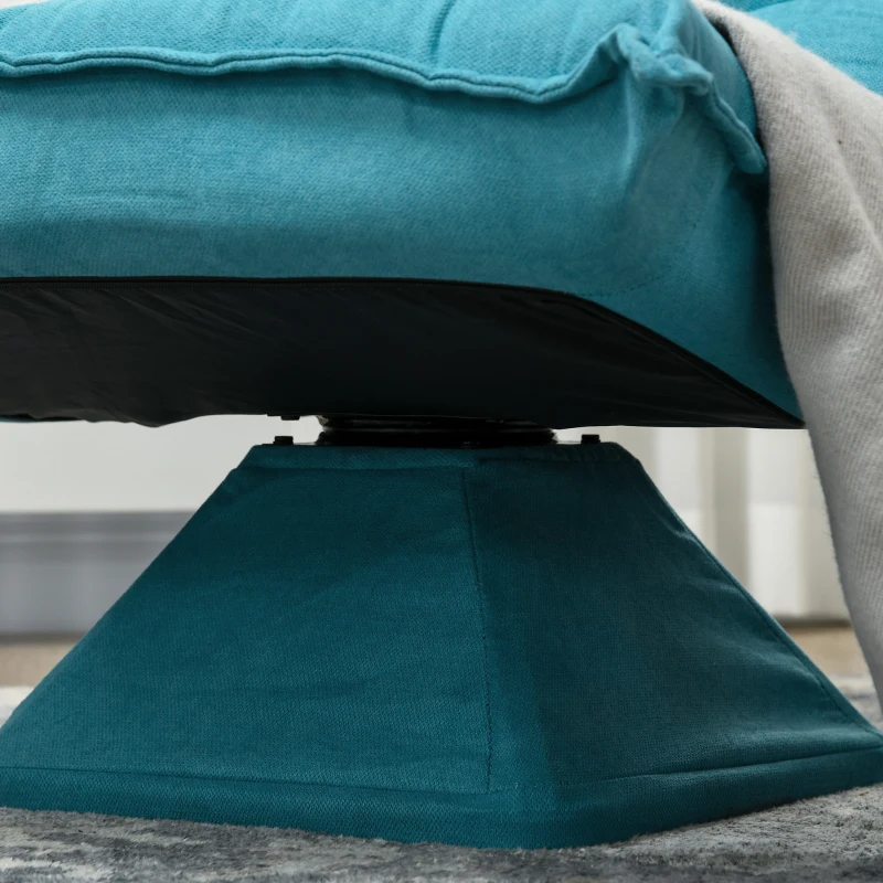 HOMCOM Sofá de Chão Preguiçoso Sofá Relaxante Sofá de Lounge estilo Acolchoado Inclinação de Encosto Ajustável Giratório a 360°