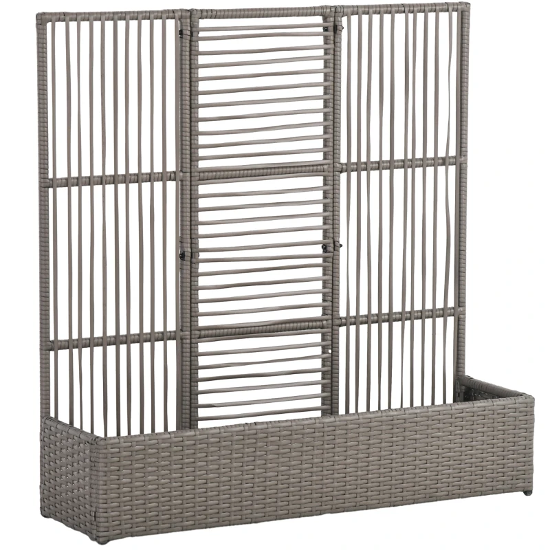 Outsunny Suporte para Plantas com Treliça Compartimento Retangular em Resina Entrançada e Aço 103x29x103 cm