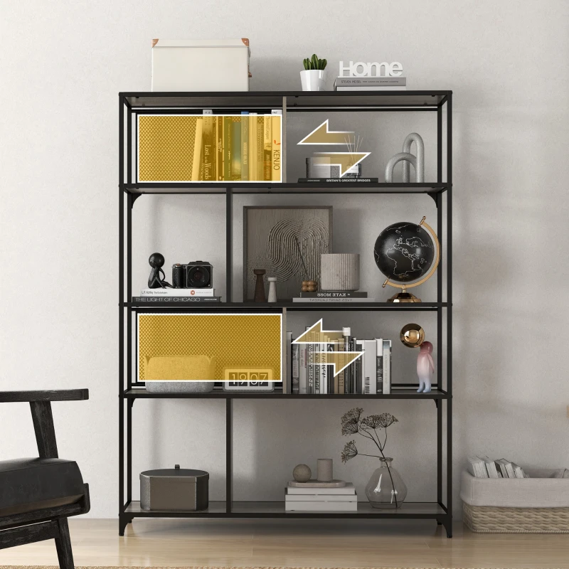 HOMCOM Estante de Armazenamento Estante de 5 Níveis Estrutura de Aço Estilo Industrial 120x30x161 cm