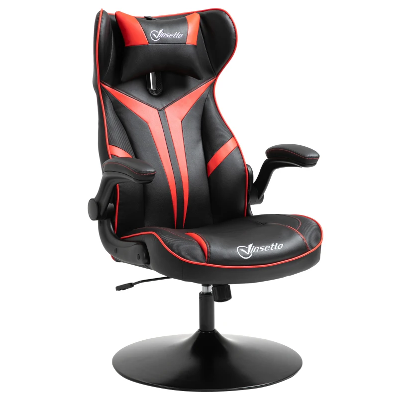 Vinsetto Cadeira Gamer Cadeira de Jogo Gaming Giratória Ergonômica Altura e Braços Ajustáveis Almofada para Apoio de Cabeça