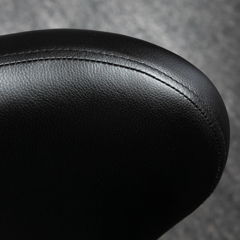 HOMCOM Banquinho com Rodízios Massagem Trabalho Giratório 360° Assento Ajustável 49-64 cm Encosto Ergonômico Revestimento Preto